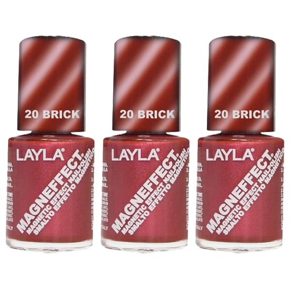 (3 Pack) Layla Magneffect Nail Polish, Brick Orange, 1.9 Ounce