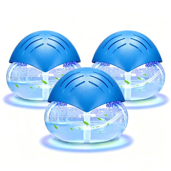 3 Pack Leaf Humidifier 1800ML Large Capacity Ultrasonic Cool Mist Humidifier with Green LED Color Changing Lights, Air Freshener,Blue