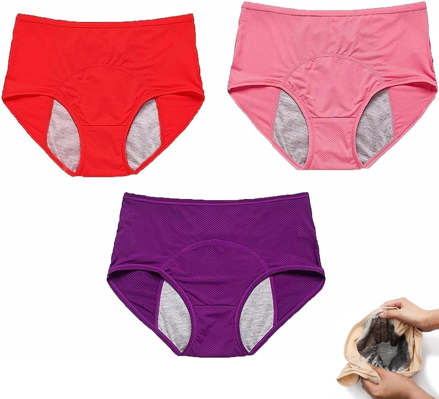 3 Pack Leakproof Ladies Underwear - Leakproof Panties for Over 60