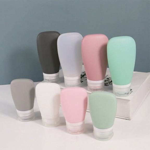 3 Pack Leakproof Silicone Travel Bottles Refillable Squeeze Tubes Toiletries Kit-black-