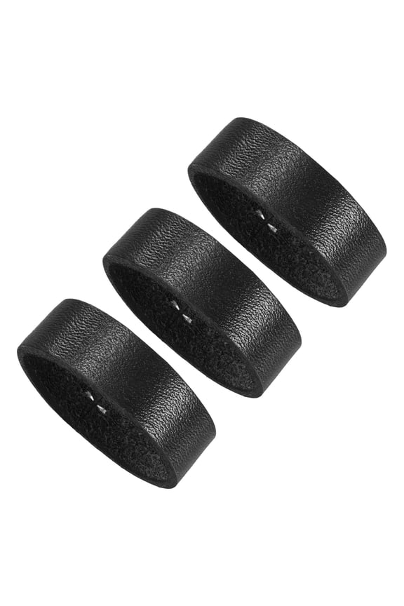 3-Pack Leather Loop Keeper Accessories, 1.38 Inch/ 3.5 cm Belt Loop Keepers Use for Holding Extra Length Straps in Place Pants, Elastic Belts Buckle [Black]
