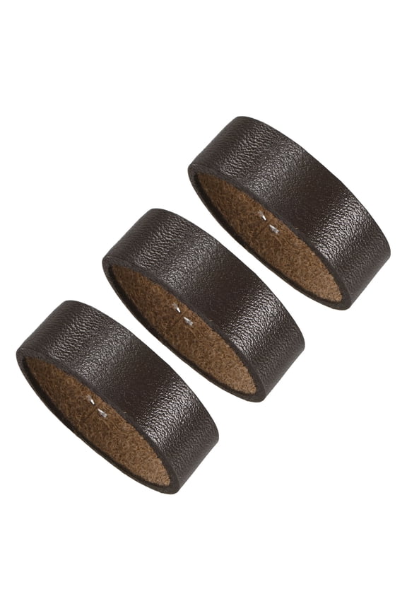 3-Pack Leather Loop Keeper Accessories, 1.38 Inch/ 3.5 cm Belt Loop Keepers Use for Holding Extra Length Straps in Place Pants, Elastic Belts Buckle [Brown]