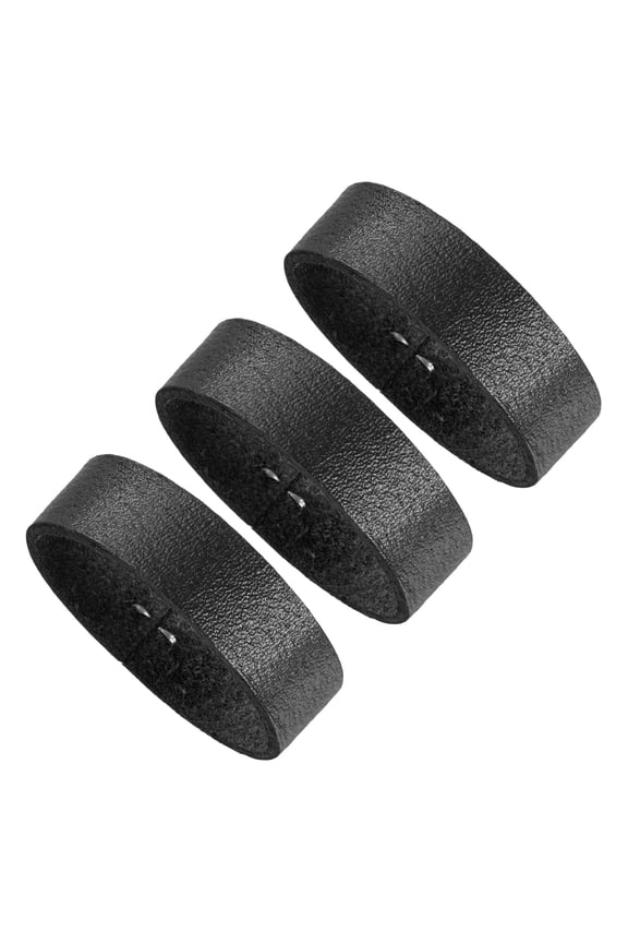 3-Pack Leather Loop Keeper Accessories, 1.5 Inch/ 3.8 cm Belt Loop Keepers Use for Holding Extra Length Straps in Place Pants, Elastic Texture Belts Buckle [Black]