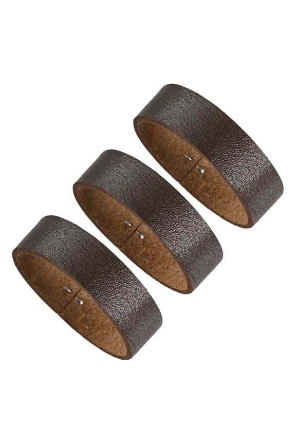 3-Pack Leather Loop Keeper Accessories, 1.5 Inch/ 3.8 cm Belt Loop Keepers Use for Holding Extra Length Straps in Place Pants, Elastic Texture Belts Buckle [Brown]