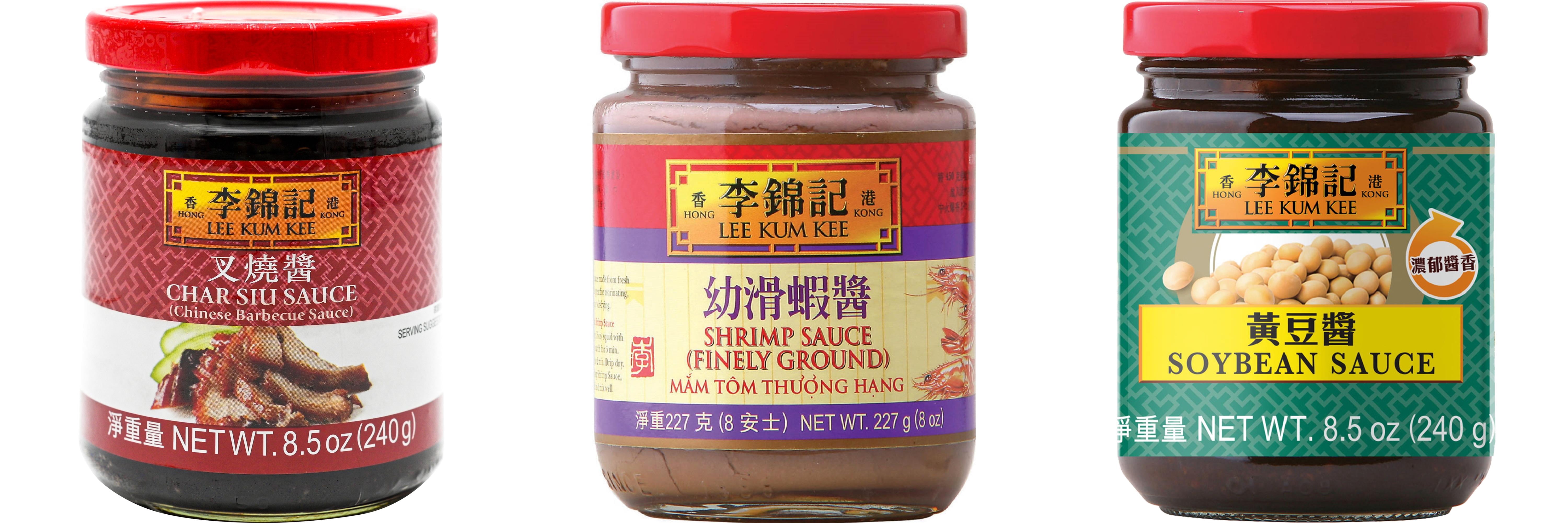 3 Pack Lee Kum Kee Cooking Sauce, 3 Flavors(Char Siu Sauce,Finely Shrimp,Soybean Sauce) Plus NineChef Brand Long Handle Coffee Spoon