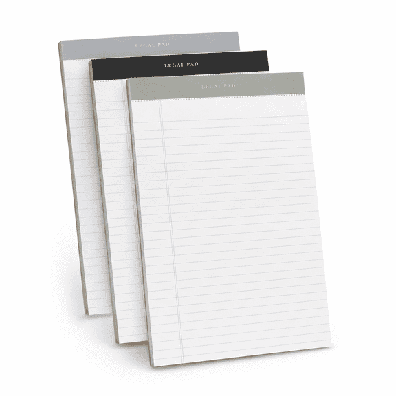 Joyberg Wide Rule Legal Pads Value Pack with 3 Legal Pads, 8.5 x 11 in, White, 75 Sheets, 3 Count, 3 Pack