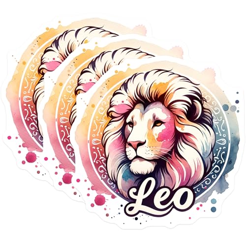 Sticker Names Leo (3 Pack) Leo Lion Decals - Zodiac Sign Stickers - Laptop Car Decal- 3 ...