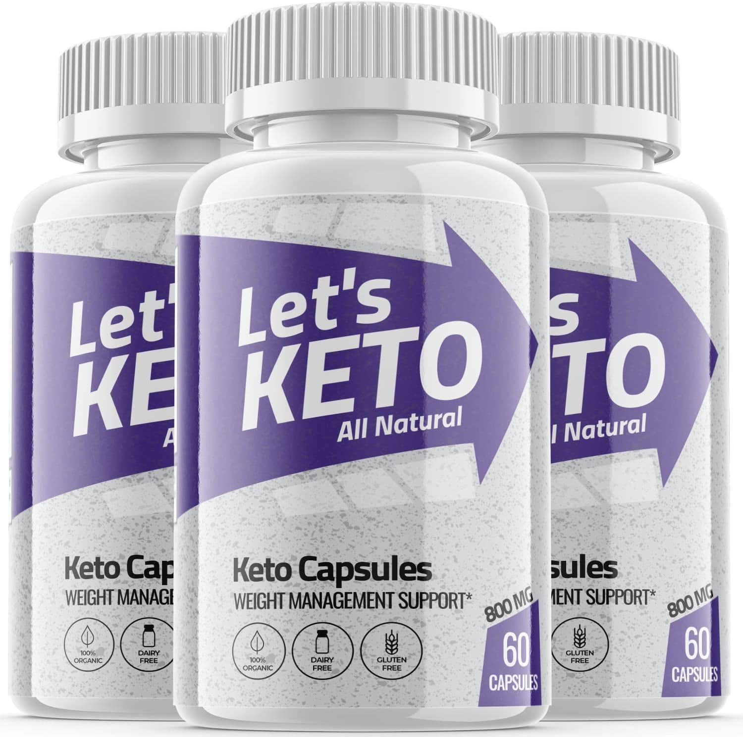 (3 Pack) Let's Keto - Keto Weight Loss Formula - Energy & Focus Boosting Dietary Supplements for Weight Management & Metabolism - Advanced Fat Burn Raspberry Ketones Pills - 180 Capsules