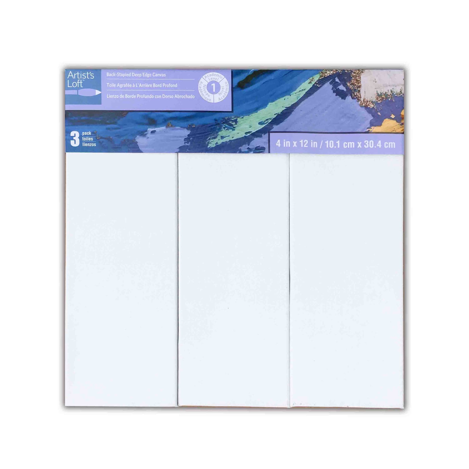 3 Pack Level 1 4" x 12" Deco Canvas by Artist's Loft