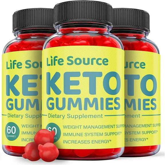 (3 Pack) Life Source Keto ACV Gummies - Supplement for Weight Loss - Energy & Focus Boosting Dietary Supplements for Weight Management & Metabolism - Fat Burn - 180 Gummies