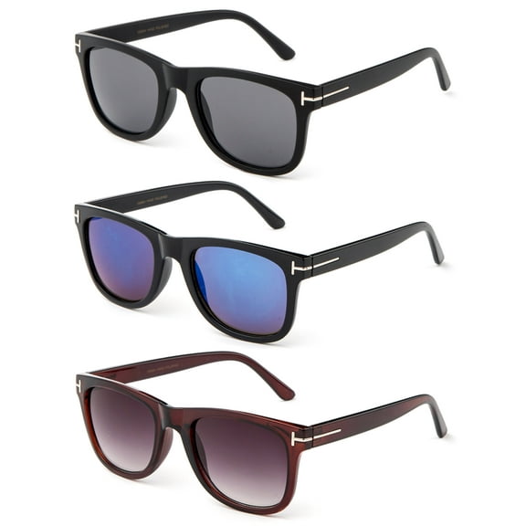 3 Pack Light Comfort Plastic Frame Vintage Fashion Sunglasses for Men for Women Flash Mirror