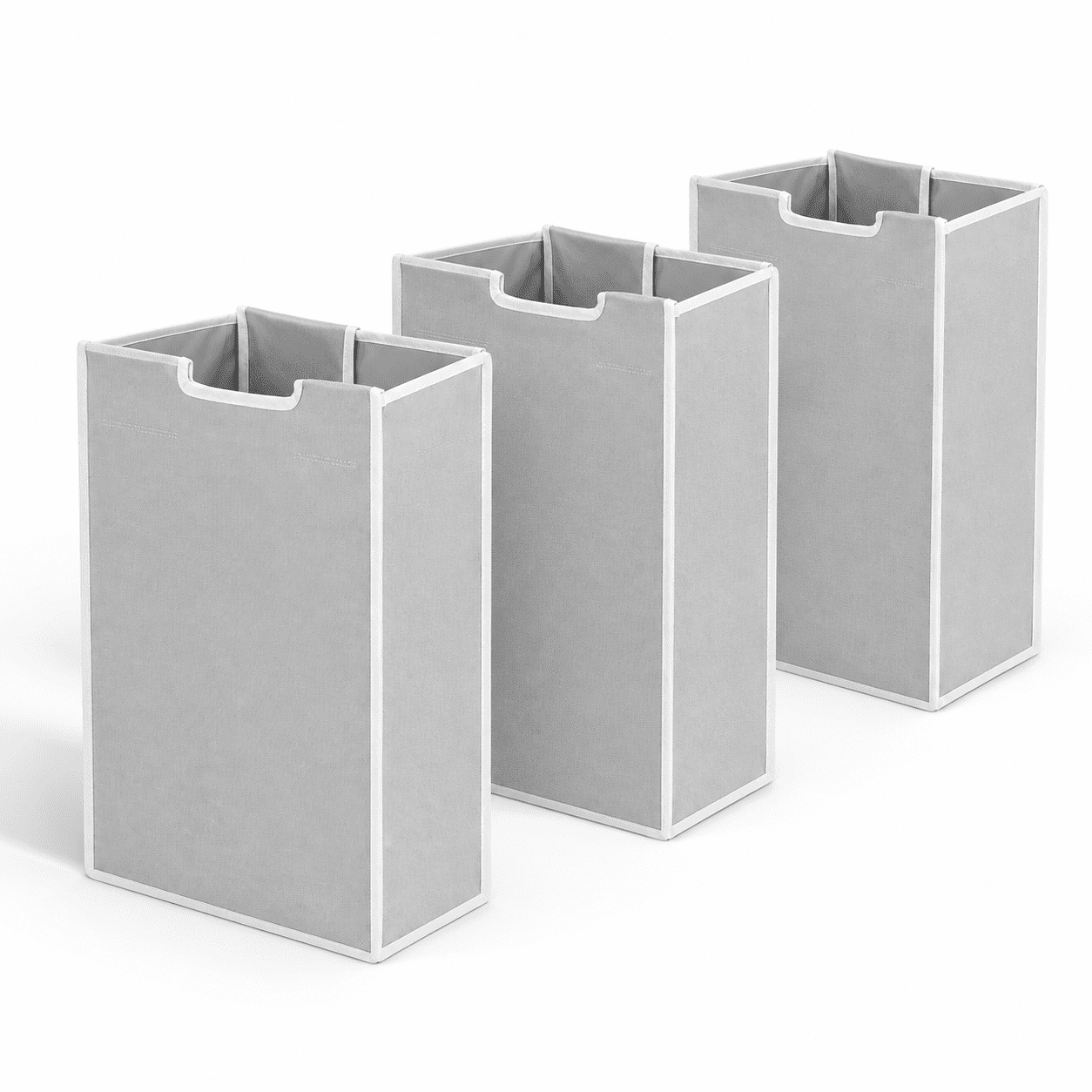3 Pack Light Gray Laundry Sorter Replacement Bags, 14.9 x 9 x 21.7 Inch ...