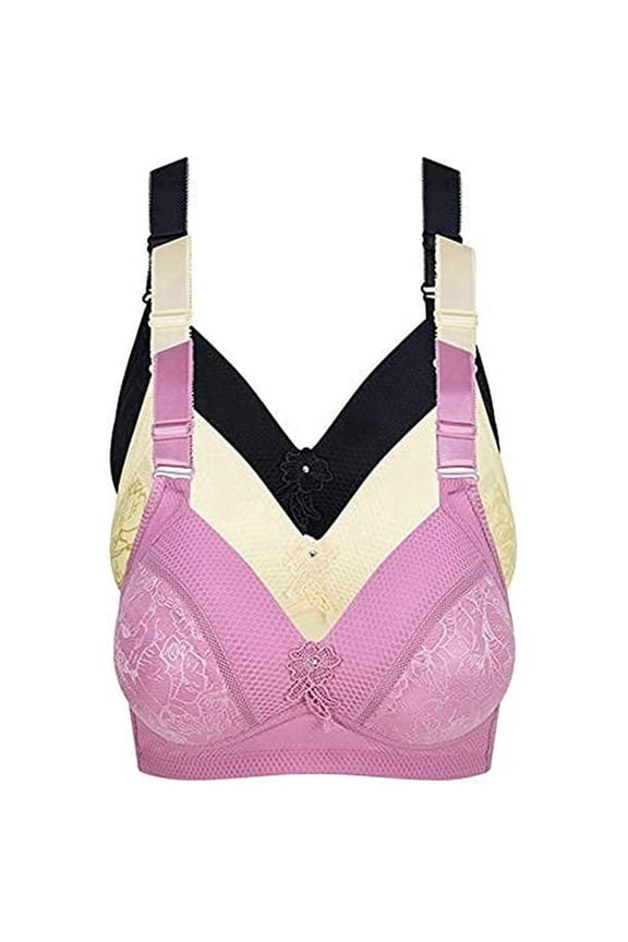 3 Pack Light Padded Bras, Bralettes for Women Plus size, Padded Contour Everyday Bras A-40C