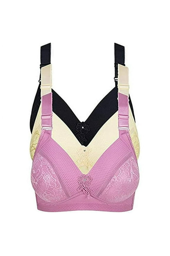 3 Pack Light Padded Bras, Bralettes for Women Plus size, Padded Contour Everyday Bras A-40C