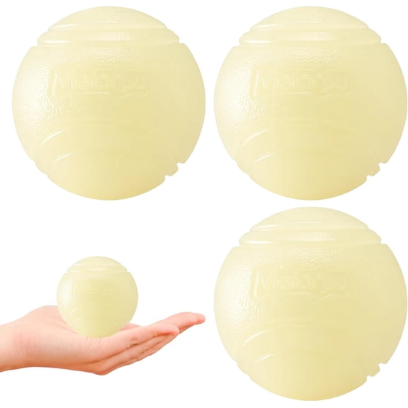 3 Pack Light Up Balls for Dogs, Glow Balls for Dogs with Long Lasting Brightness, Durable 5 cm Play Ball