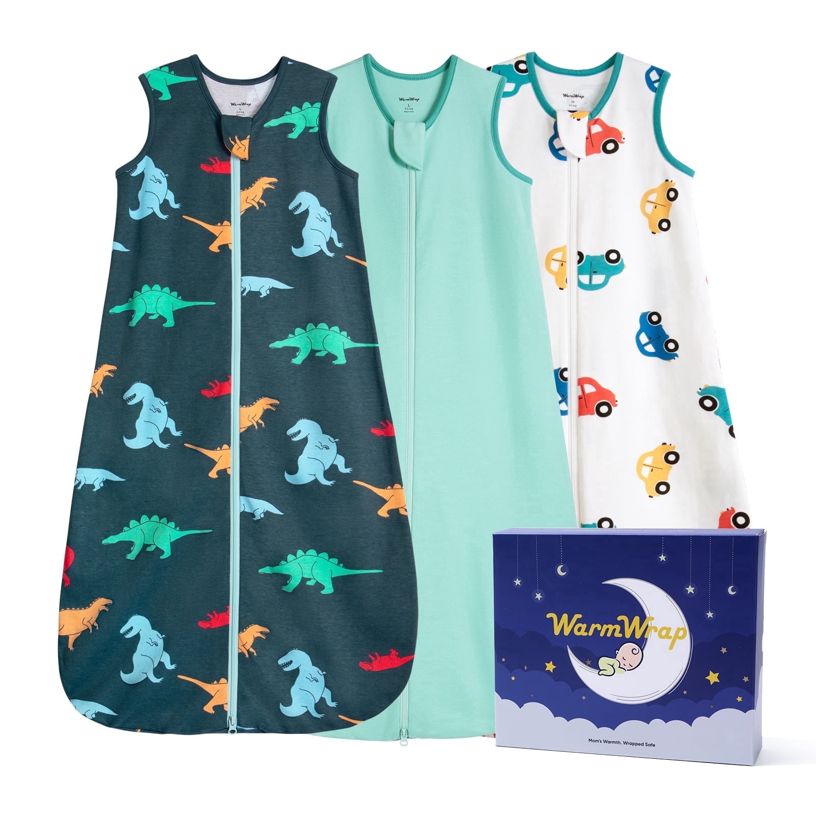 3 Pack-Lightweight Summer Baby Sleep Sack 6-12 Months 100% Cotton Breathable Sleeping Bag 2-Way Zipper Wearable Blanket Toddler Sleep Sack 0.5 Tog