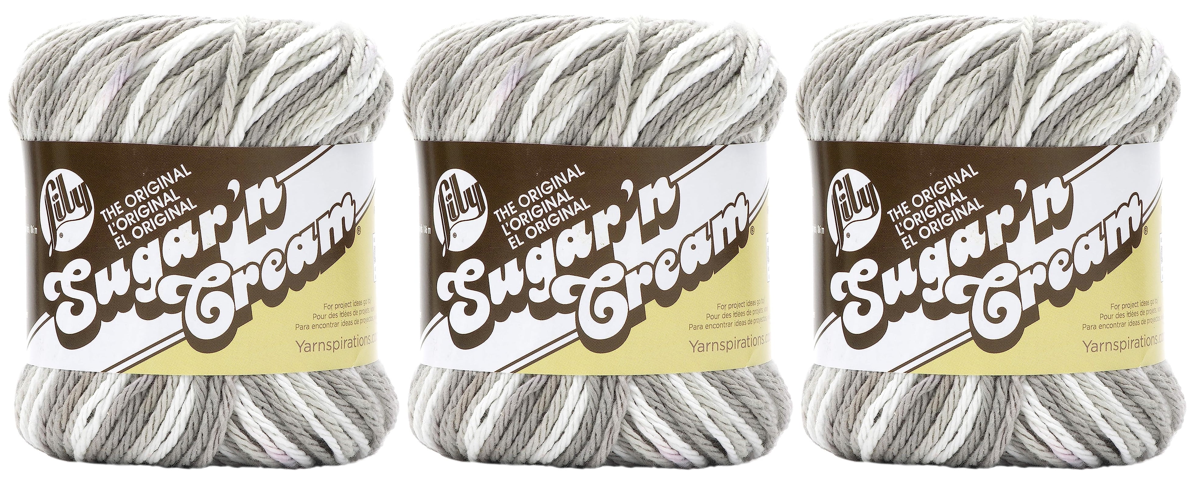 3Pack Lily Sugar'n Cream Yarn Ombres Greige Ombre