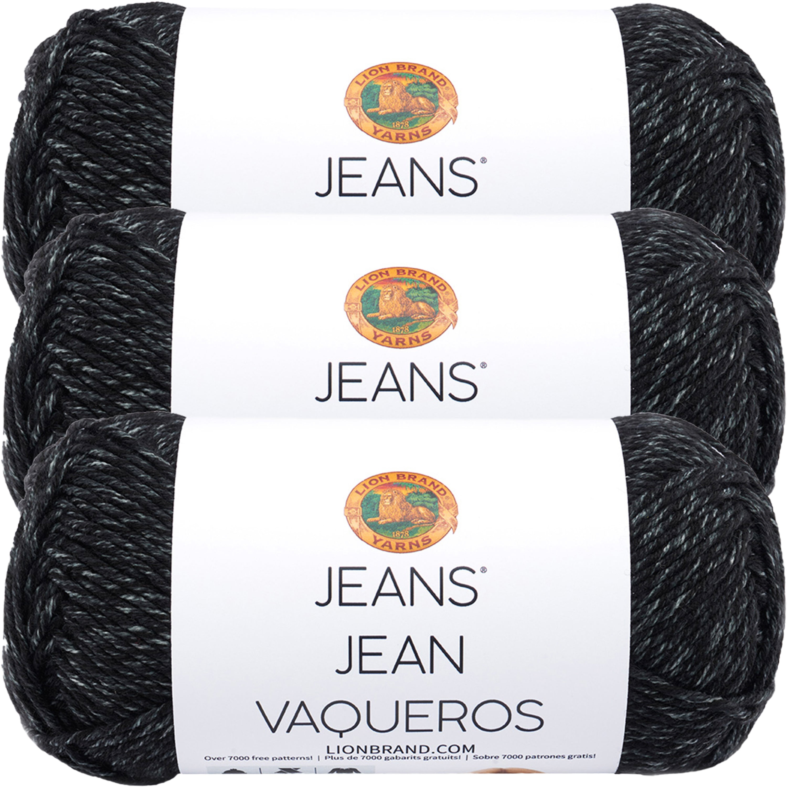 (3 Pack) Lion Brand Jeans Yarn Stovepipe