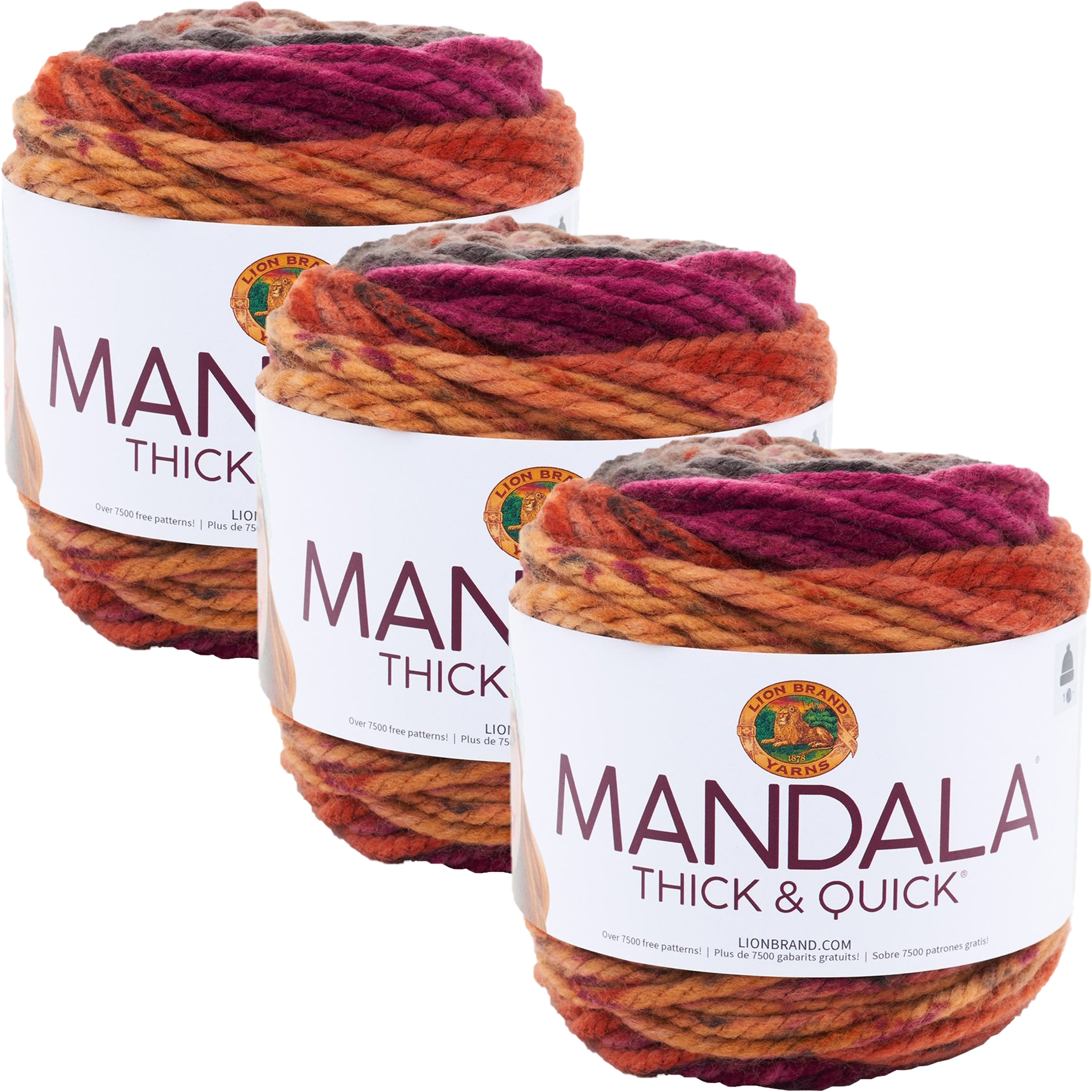 (3 Pack) Lion Brand Mandala Thick & Quick Yarn - Pocket Watch - Walmart.com