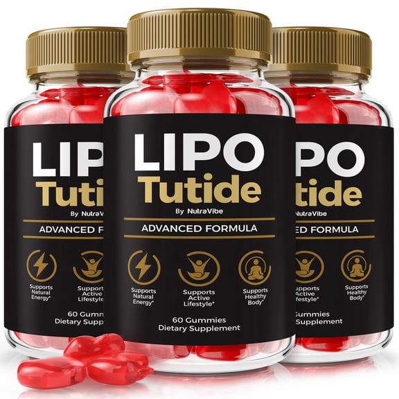 (3 Pack) Lipo Tutide Natural Daily Gummy Formula Designed to align with Fitness Goals, Support active Lifestyle & Body Balance | Just 2 Great-Tasting, Easy-to-Chew Gummies Daily (180 Gummies)