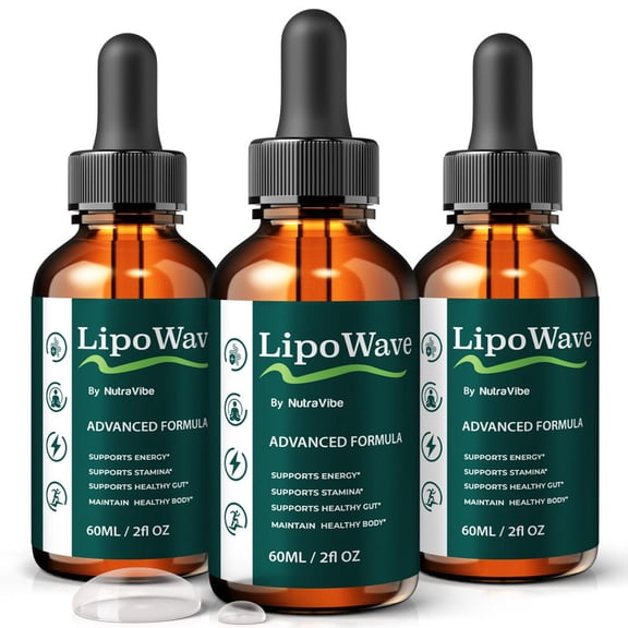 (3 Pack) LipoWave Natural Daily Liquid Formula Designed to Align with Fitness Goals, Support an Active Lifestyle & Body Balance | Just a Few Drops for a Fit-Focused Routine (90 Servings)