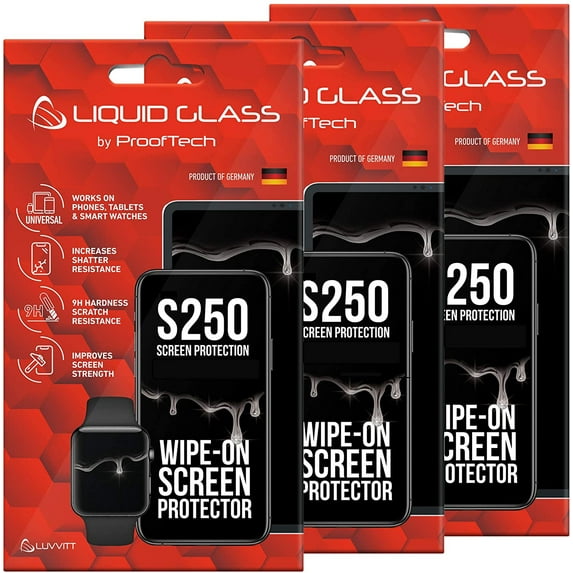 3 Pack Liquid Glass Screen Protector with $250 Screen Protection Guarantee
