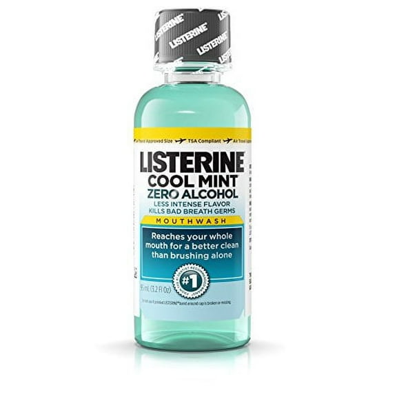 3 Pack Listerine Zero Alcohol Clean Mint Mouthwash For Fresher Breath 3.2 oz