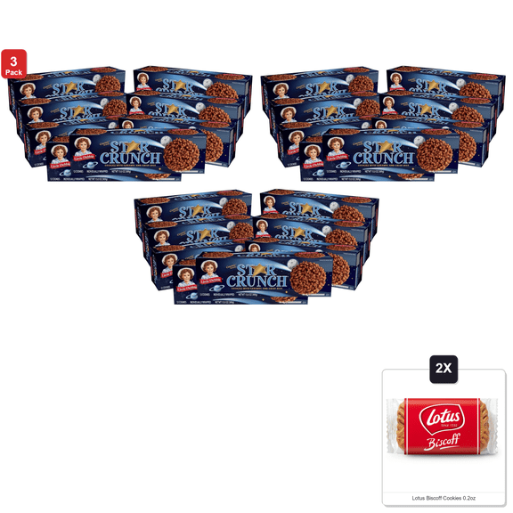 3 Pack | Little Debbie Star Crunch Cosmic Cookies, 96 Individually Wrapped Cookies (8 Boxes) & 2x Lotus Biscoff Cookies 0.2oz