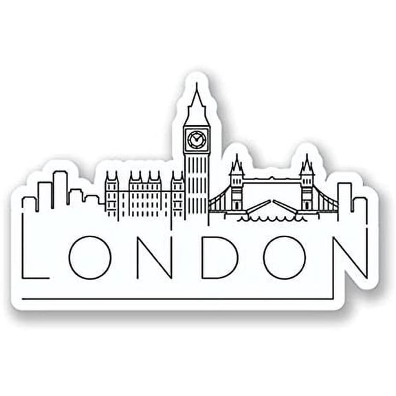 3 Pack - London England Vinyl Sticker Decal - Sticker Graphic - Construction Toolbox, Hardhat, Lunchbox, Helmet, Mechanic, Luggage
