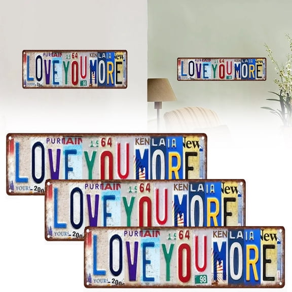 3 Pack Love You More Wall Decor, Love You More Sign, Vintage Love You More Metal Tin Sign, Love You More Wall Decor Street, Above Door Wall Decor Retro Street Signs Home (1Pc)