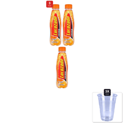 3 Pack | Lucozade Orange 380Ml 12.8Fl Oz X 6 & 3x 9oz Disposable Plastic Cups