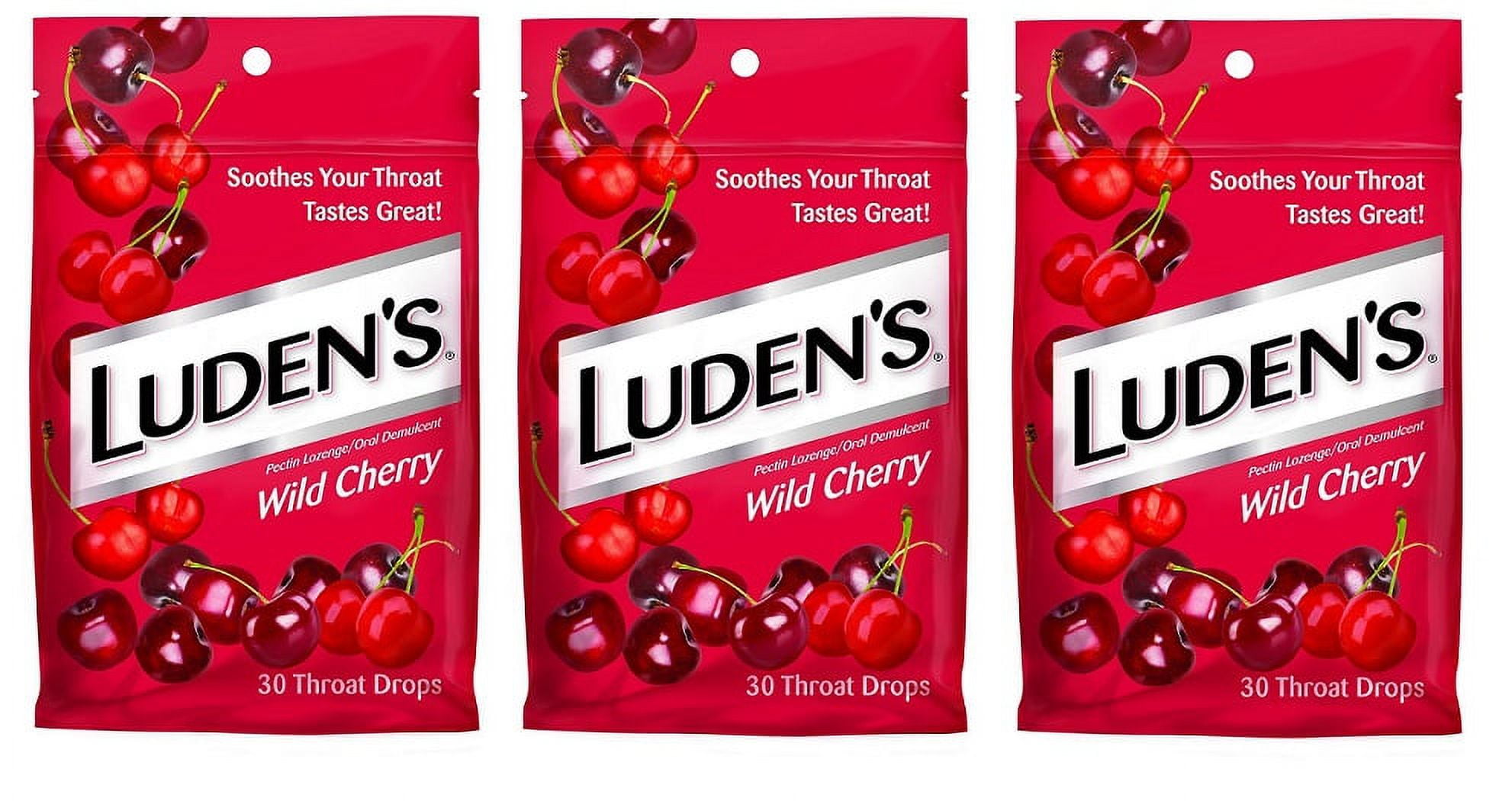 Luden's Wild Cherry Cough Drops Throat Drops 30 Count New Look