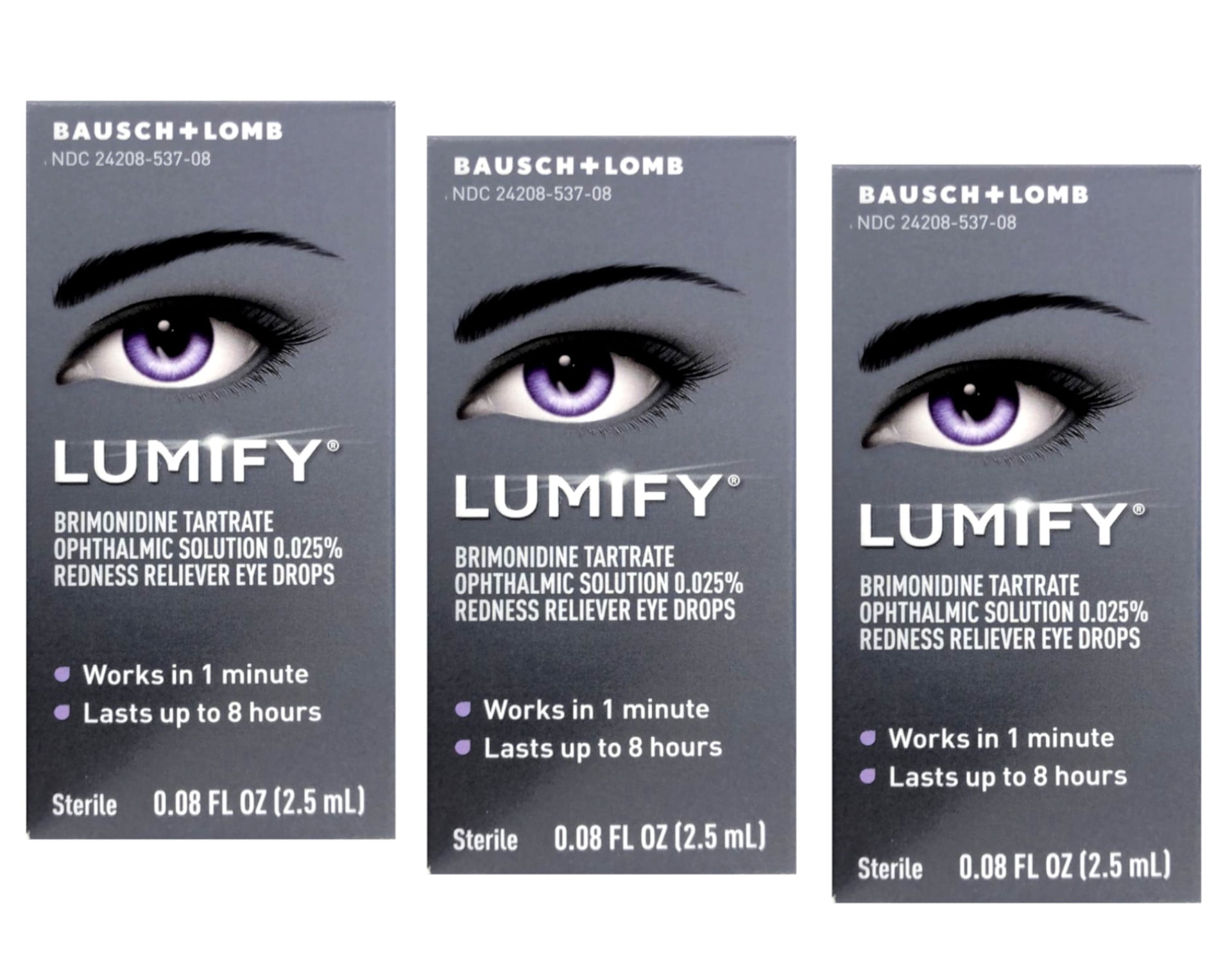 3 Pack - Lumify Redness Reliever Eye Drops 0.08 oz each