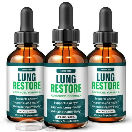(3 Pack) Lung Restore Drops – Respiratory Support Formula for Soothing Breathing Comfort & Daily Wellness | Easy-to-Use Liquid for Everyday Use (90 Servings)