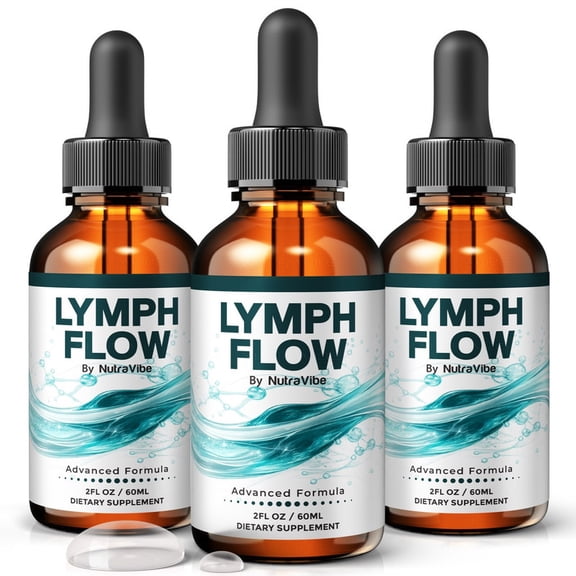 (3 Pack) Lymph Flow Drops Daily Liquid Formula with a Clean, Natural Blend to Support Natural Flow, Balanced Levels & Healthy Circulation | Convenient for Consistent Use (90 Servings)