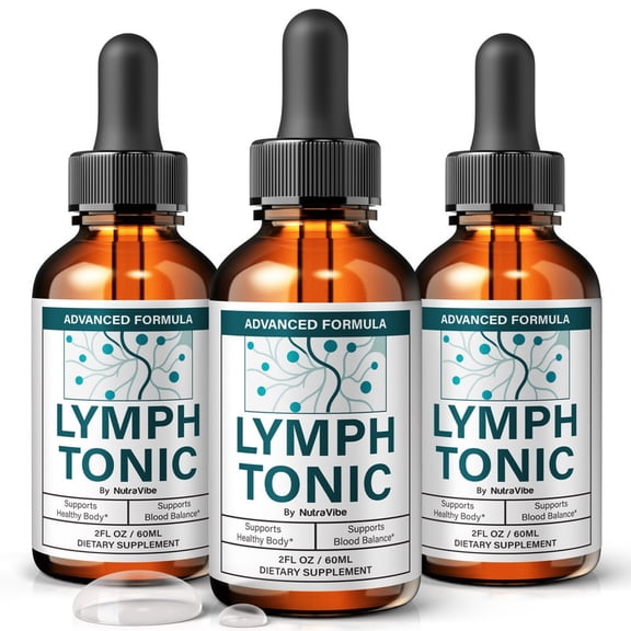(3 Pack) Lymph Tonic Drops Daily Liquid Formula with a Clean, Natural Blend to Support Natural Flow, Balanced Levels & Healthy Circulation | Convenient for Consistent Use (90 Servings)