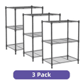 thumbnail image 1 of (3 Pack) M MZG Small Wire Rack Storage Shelving Unit Grey, 3-Tier, 11.8" D x 17.7" W x 26.3" H, 1 of 7