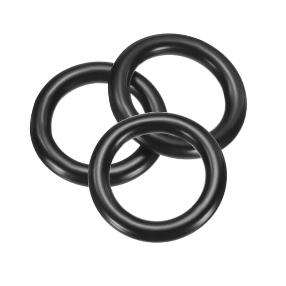 3 Pack M6x25x37mm Metal Rings, 304 Stainless Steel Welded Seamless O-Ring, Black