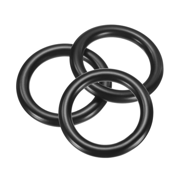 3 Pack M6x30x42mm Metal Rings, 304 Stainless Steel Welded Seamless O-Ring, Black
