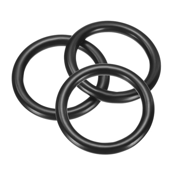 3 Pack M6x35x47mm Metal Rings, 304 Stainless Steel Welded Seamless O-Ring, Black