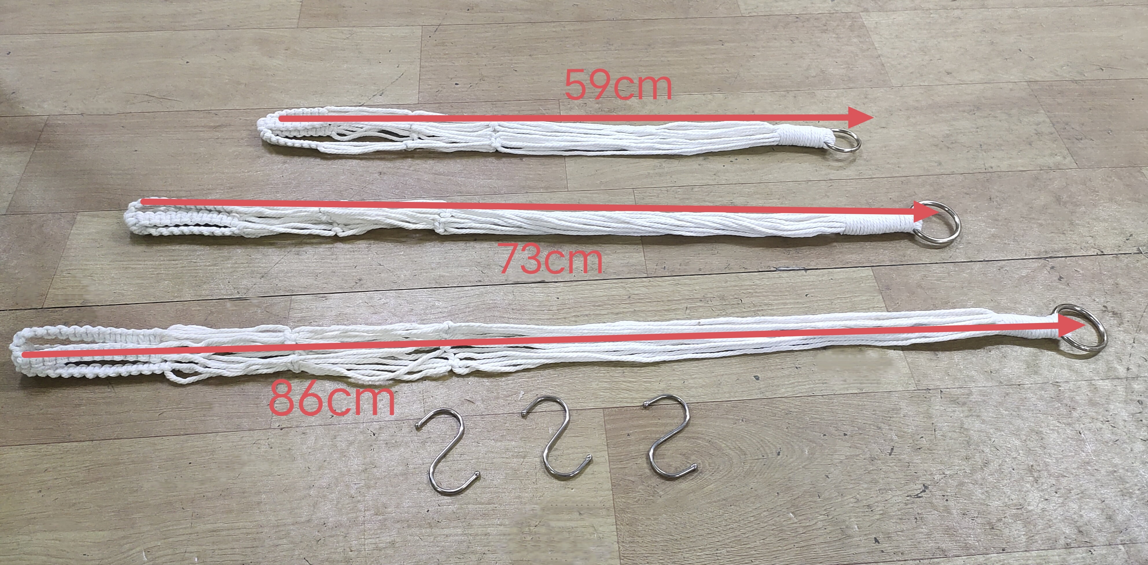 Hanger Container Rope 3 Pack Macrame Plant Hangers with 3 Hooks Flower Pot Hanger Cotton Rope ...