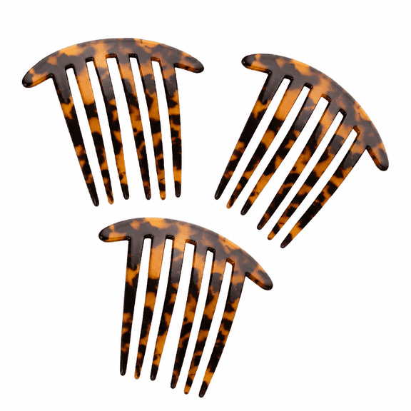 3 Pack Made in France Tortoise Shell French Twist Hair Styling Combs