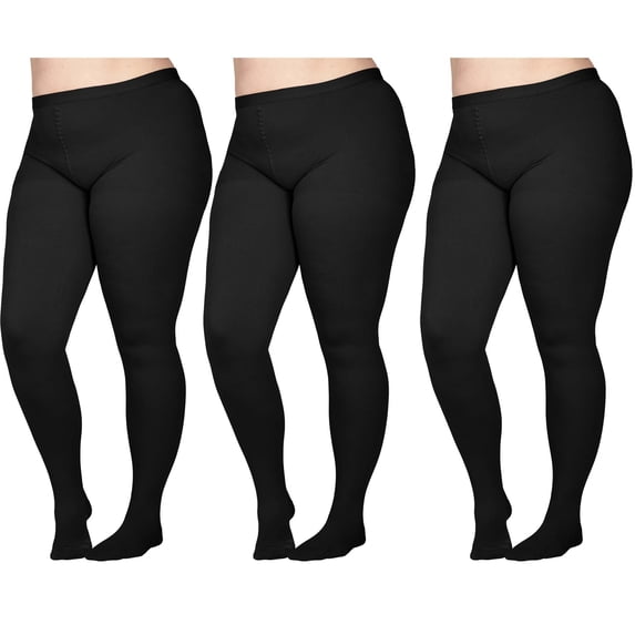 3-Pack Women Compression Pantyhose by Absolute Support 20-30mmHg Black 5XL