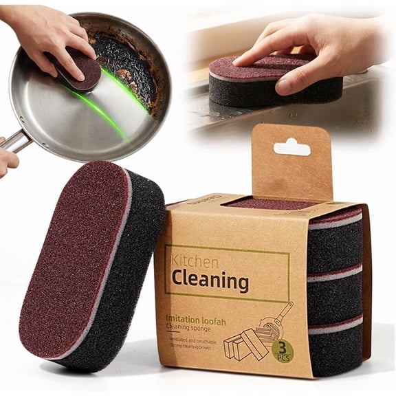 3 Pack Magic Melamine Sponge, Heavy Duty Cleaning Eraser, Multi Purpose Foam Pad for Kitchen Bathroom Baseboard