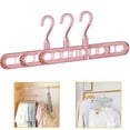 thumbnail image 1 of 3 Pack Magic Space Saving Hangers Multifunctional Smart Closet Organizer Premium Wardrobe Clothing Cascading Hanger 9 Slots, Innovative Design for Shirts Pants Dresses Coats, Pink, 1 of 5
