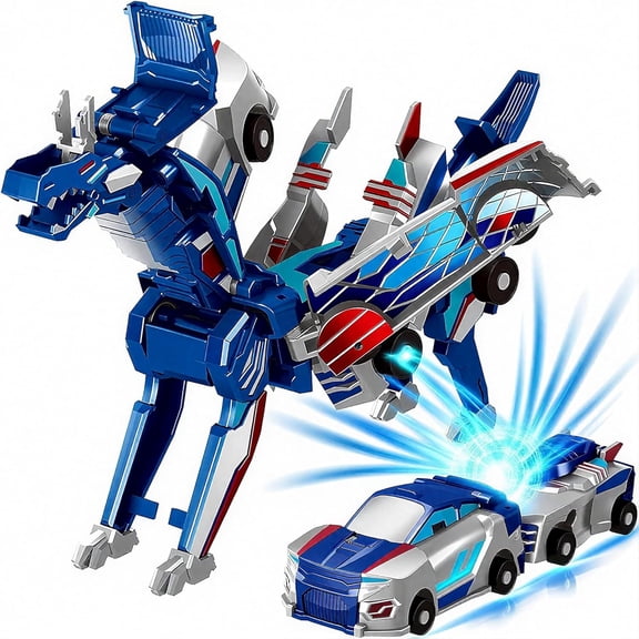 3-Pack Magnetic Dinosaur Transformer Car Toy, 2-in-1 Car to Dinosaur Transforming Toys, STEM Fun Birthday Gifts for Kids Ages 3-12