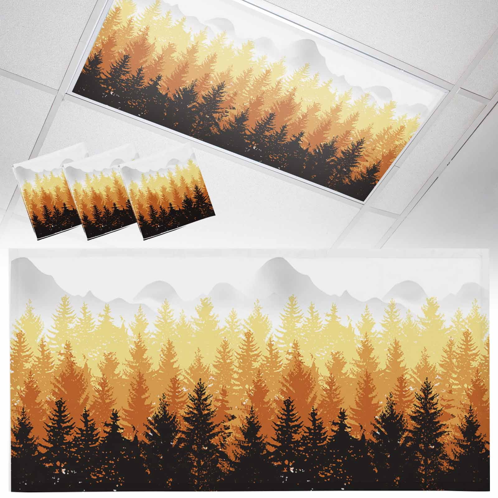 3 Pack Magnetic Fluorescent Light Covers, 2x4 Ft, Fall Forest ...