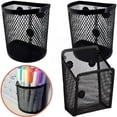 thumbnail image 1 of 3 Pack Magnetic Pencil Holder, Bexikou Magnetic Marker Holder, Mesh Storage Baskets with Magnets, Mesh Pen Holder for Refrigerator, Whiteboard, Locker Accessories, Office Supplies Organizers (Black), 1 of 7
