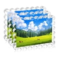 thumbnail image 1 of 3-Pack Magnetic Picture Frame, 5X7 Inches Double Sided Acrylic Picture Frames, 12+12MM Thickness Clear Acrylic Scalloped Photo Frames Freestanding for Desktop Display, 1 of 4