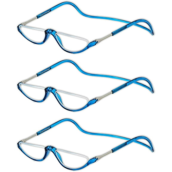 3 Pack Magnetic Reading Glasses for Men & Women - Adjustable Temple Computer Readers-Reading Glasses with Neck Strap, Magnet Reading Glasses Men